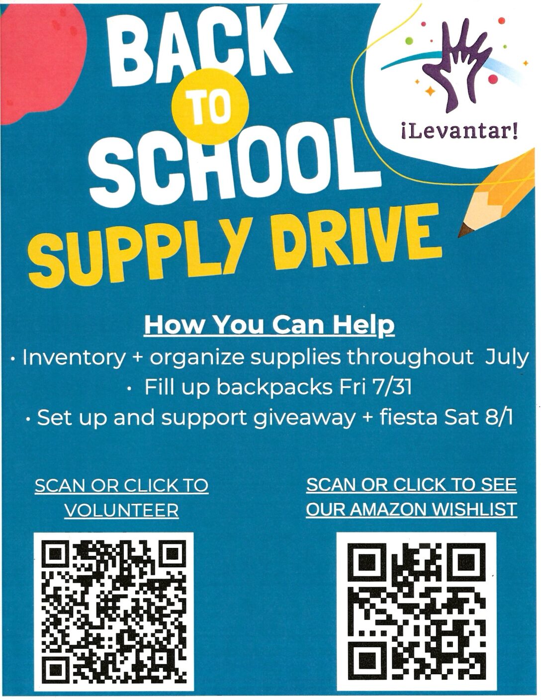 Back to School Drive flyer